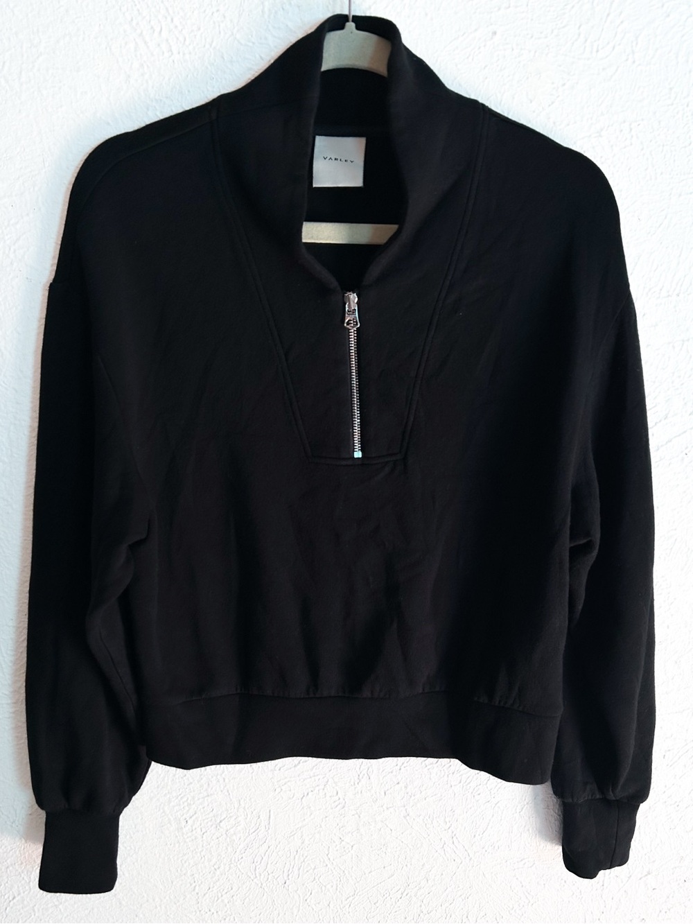Varley Davidson Sweatshirt 1/4 Zip Cropped Black Small - Picture 3 of 6